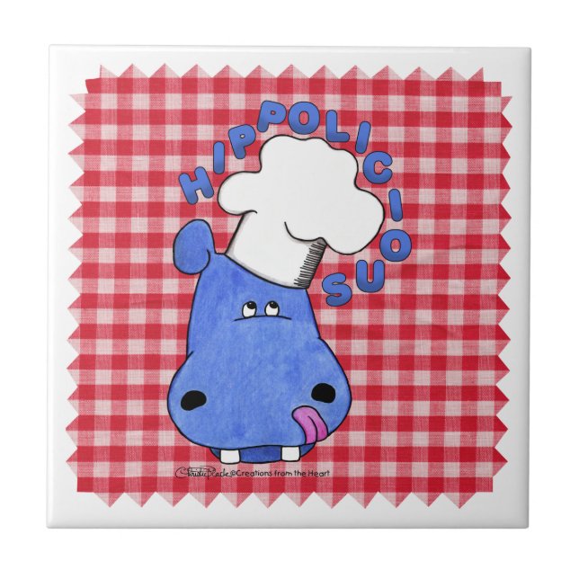 Hippo Chef Hippolicious Ceramic Tile (Front)