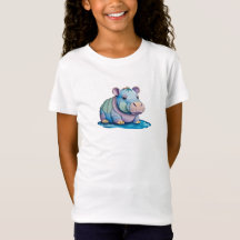 Hippo chic: LAT Girls' Fine Jersey Tee. Soft