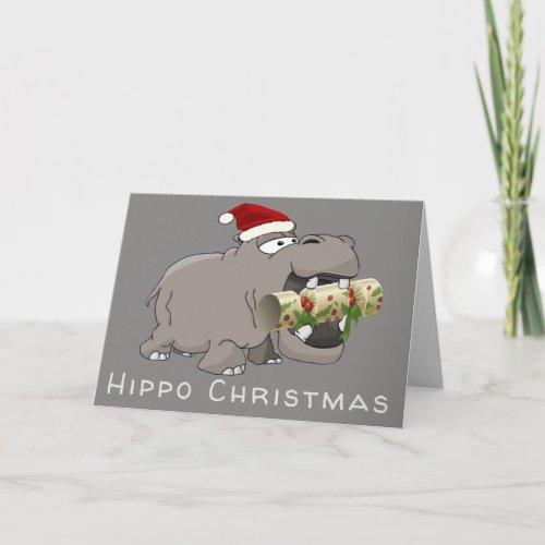 Hippo Christmas Crackers Holiday Card