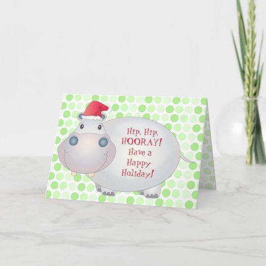 Hippo Christmas Greeting Card | Zazzle.com