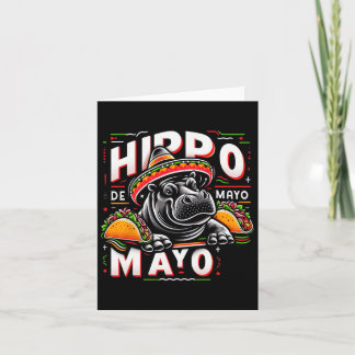 Hippo Cinco De Mayo Funny Mexico Hippopotamus Funn Card
