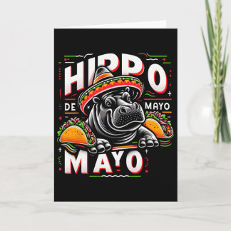 Hippo Cinco De Mayo Funny Mexico Hippopotamus Funn Card