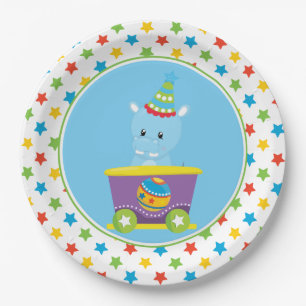 Hippo Circus Train Circus Theme Paper Plates