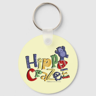 Hippo Crazee (on light colors) Keychain