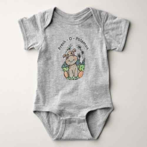 Hippo Cute Animals One Piece Baby Bodysuit