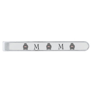 Hippo Design Monogrammed Silver Finish Tie Bar