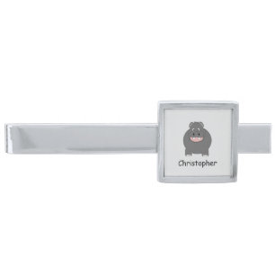 Hippo Design Personalised Silver Finish Tie Bar