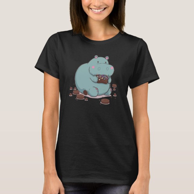 Hippo eating Chocolate  2 T-Shirt (Front)