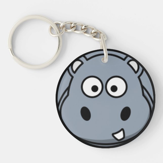 Hippo Face Keychain (Front)