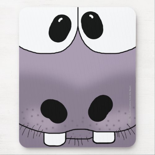 Hippo Face Mouse Pad