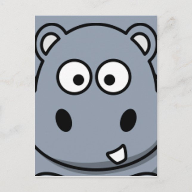 Hippo Face Postcard (Front)