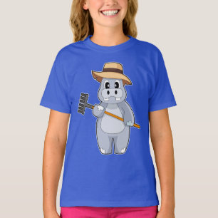 Hippo Farmer Rake T-Shirt