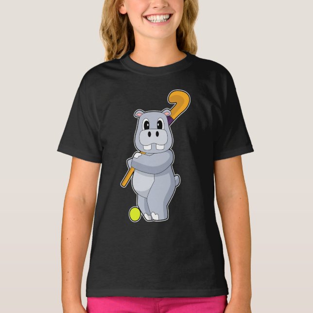 Hippo Field hockey Hockey stick T-Shirt (Front)