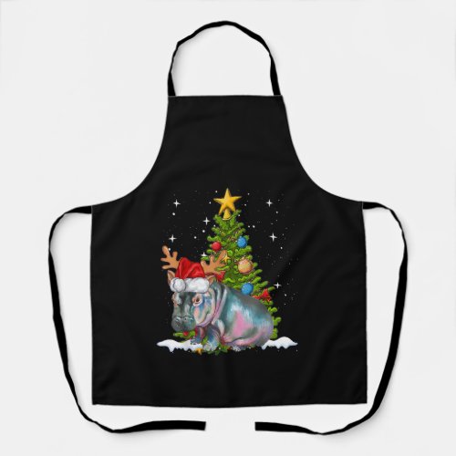 Hippo Fiona Christmas Tree Hippopotamus Apron