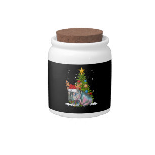Hippo Fiona Christmas Tree Hippopotamus Candy Jar