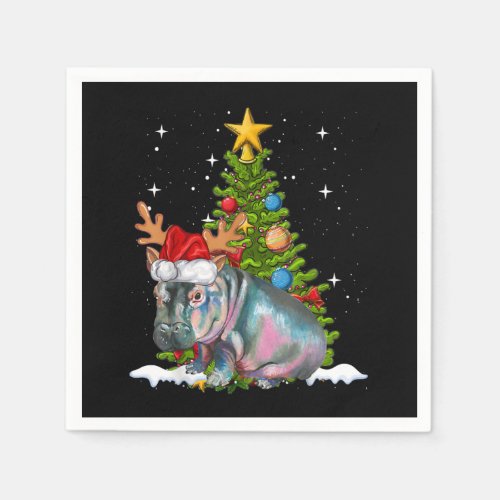 Hippo Fiona Christmas Tree Hippopotamus Napkins