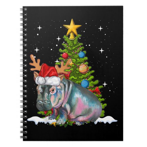 Hippo Fiona Christmas Tree Hippopotamus Notebook