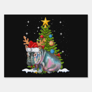 Hippo Fiona Christmas Tree Hippopotamus Sign