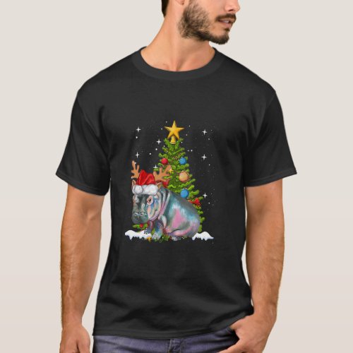 Hippo Fiona Christmas Tree Hippopotamus T_Shirt