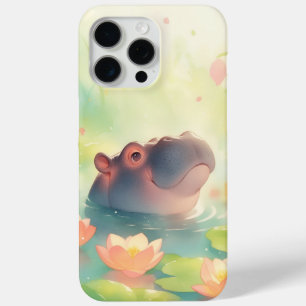 Hippo Floral Pond Hideaway in the Forest iPhone 15 Pro Max Case