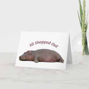 Hippo Fun Holiday Card, All Shopped Out Card