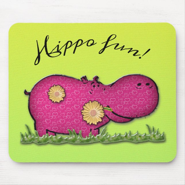 hippo fun mouse pad (Front)