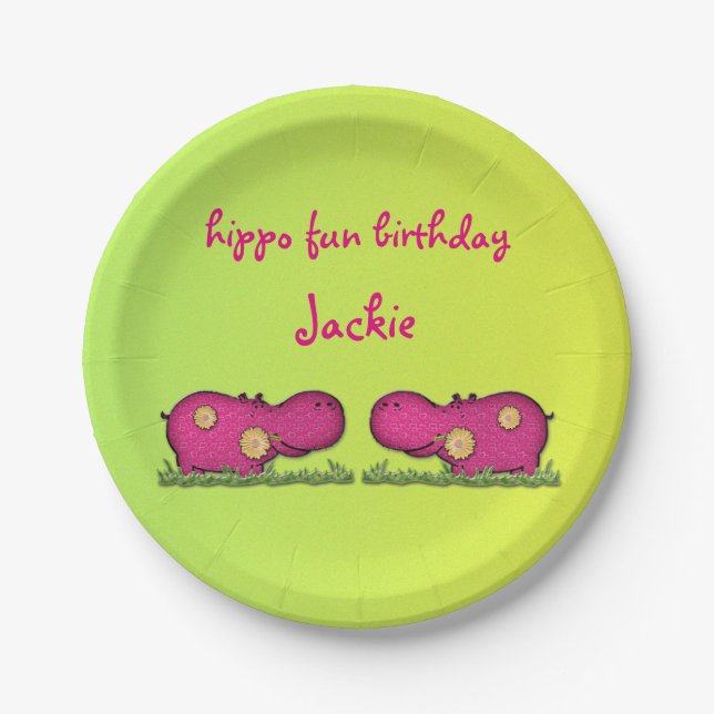 hippo fun paper plates (Front)