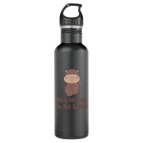 Hippo Funny Stainless Steel Water Bottle