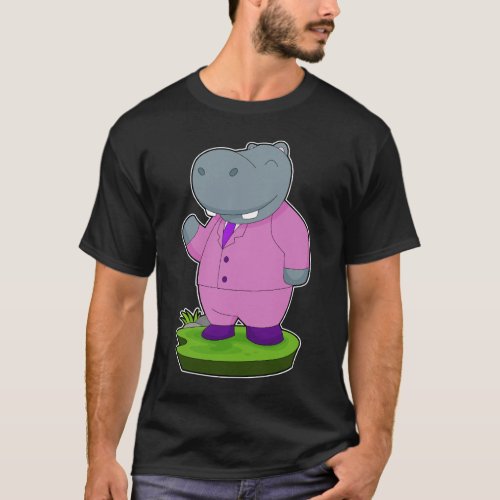 Hippo Groom Suit Wedding T_Shirt