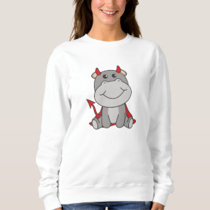 Hippo Halloween Cute Devil Witch Costume Sweatshirt