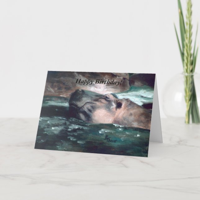 Hippo, Happy Birthday! Card (Front)