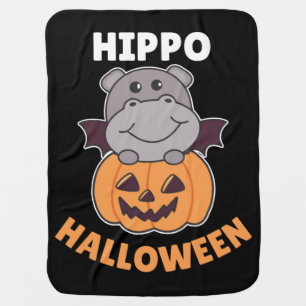 Hippo Happy Halloween Pumpkin Bat Costume Baby Bla Blanket