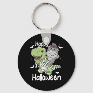 Hippo Happy Halloween T-rex Mummy Costume Keychain