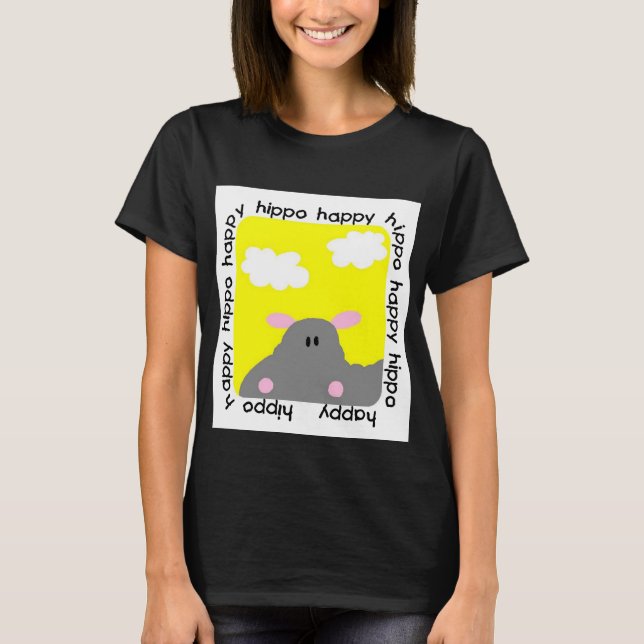 Hippo Happy Toddler Raglan T-shirt (Front)