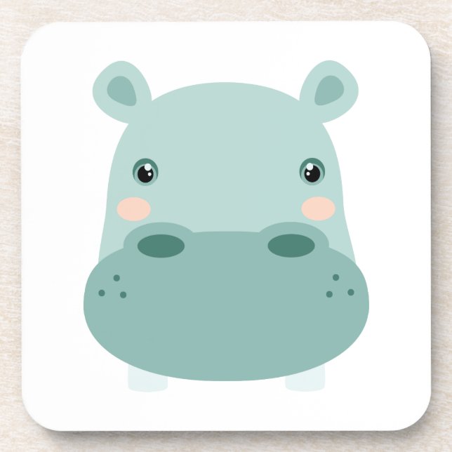 Hippo  Head Beverage Coaster (Front)
