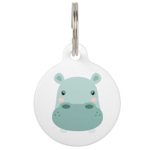 Hippo  Head Pet ID Tag