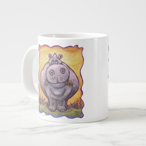 Hippo Heads and Tails Jumbo Giant Coffee Mug