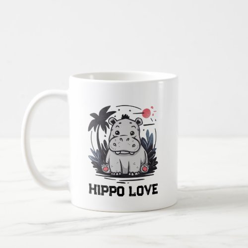 Hippo Heart Loveable Big Hug Chunky Love Adorable Coffee Mug