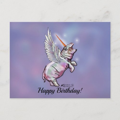 Hippo Hippos Hippopotamus House Blessing Birthday Postcard