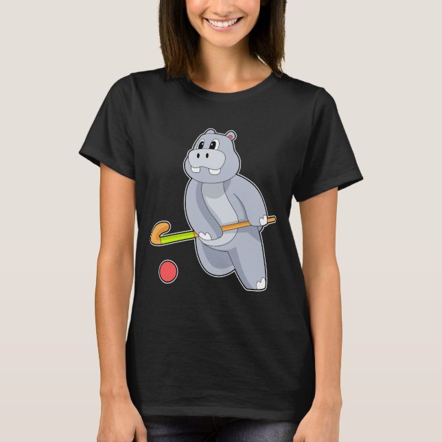 Hippo Hockey Hockey stick T-Shirt (Front)