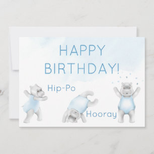Hippo Hooray Somersault Birthday Card