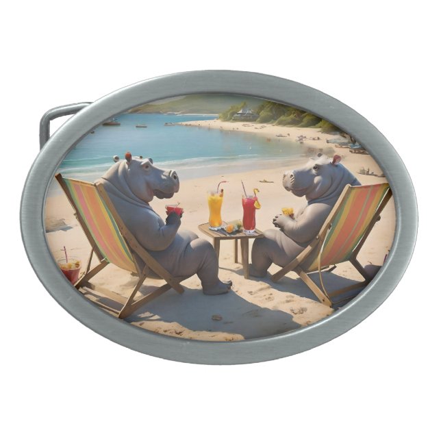 Hippo Hour: Beachside Cocktails and Good Times, Belt Buckle (Front)