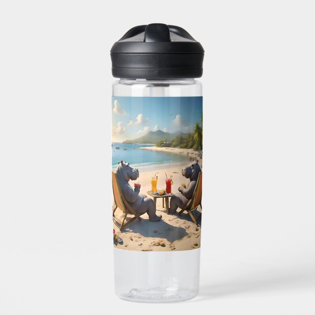 Hippo Hour: Beachside Cocktails and Good Times, Water Bottle (Front)