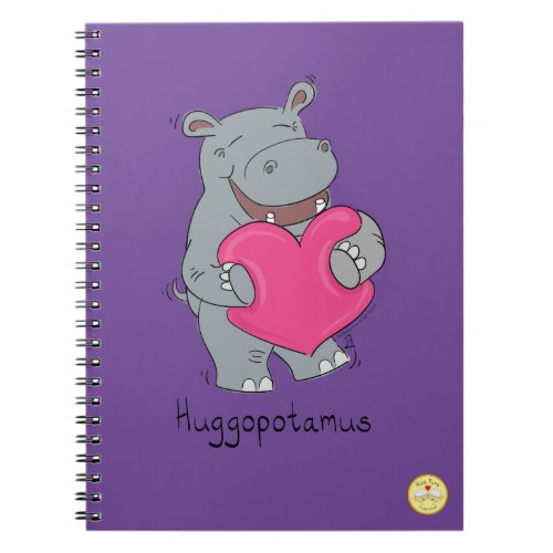 Hippo Hugs Valentines Day Notebook
