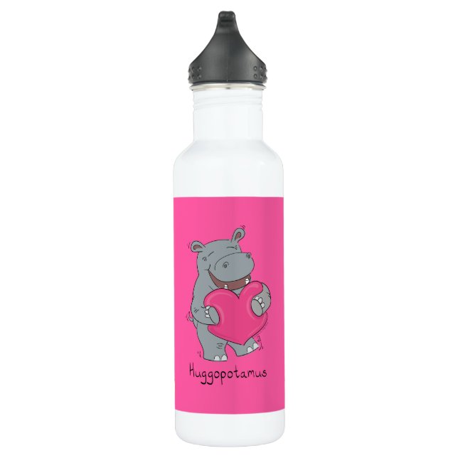 Hippo Hugs Valentine’s Day Water Bottle (Right)