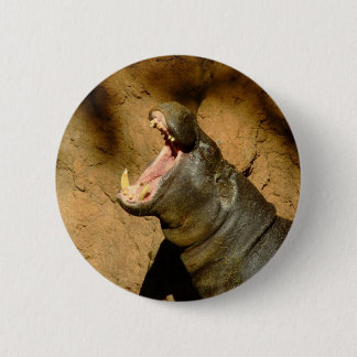 hippo hungry pinback button