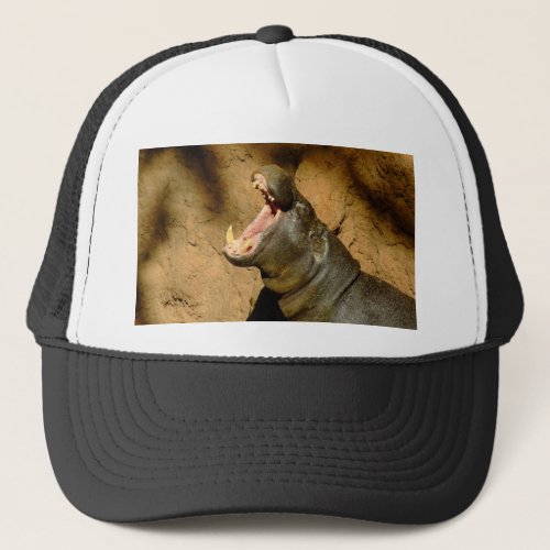 hippo hungry trucker hat