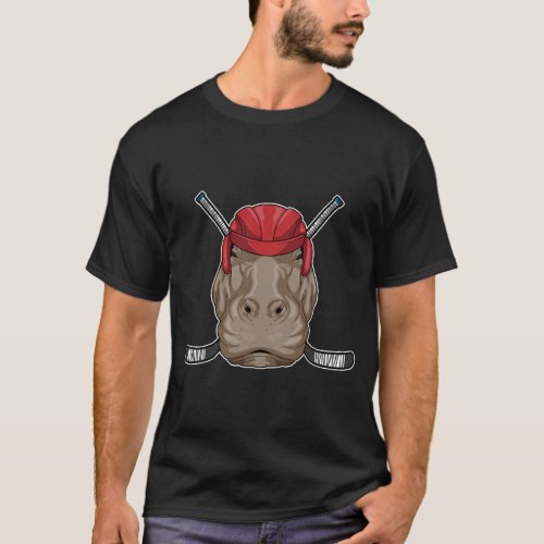 Hippo Ice hockey Ice hockey stick T_Shirt