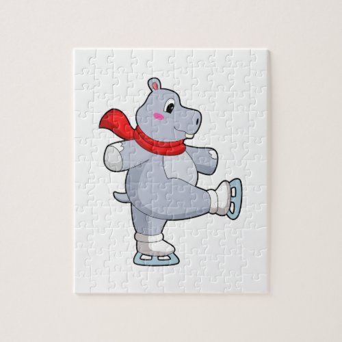 Hippo Ice skating Ice skates Jigsaw Puzzle