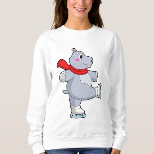 Hippo Ice skating Ice skates Sweatshirt